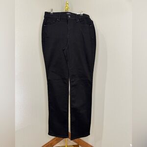 NYDJ Marilyn Straight Jeans Black Lift Tuck Technology Size 6 NWT